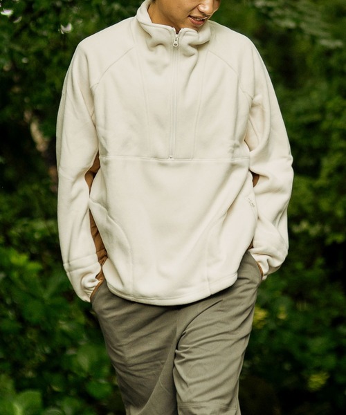 S'more(スモア)の「Half zip fleece pullover ハーフジップフリースプルオーバー (AW)(スウェット・レディース・ベージュ/ホワイト・SMALL/LARGE/MEDIUM/X-LARGE)」の3枚目の写真