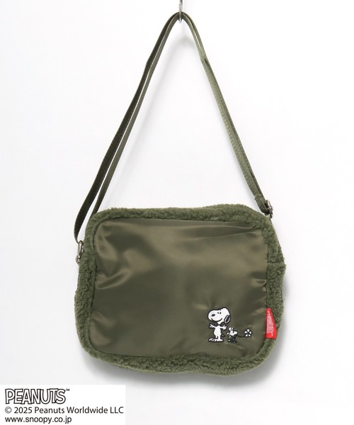 PEANUTS(ピーナッツ)の「PEANUTS SNOOPY(ピーナッツ スヌーピー)キャラクターワンポイント刺繍 ボア使いミニショルダーバッグ(ショルダーバッグ・レディース・カーキ/ブラック・FREE)」の16枚目の写真