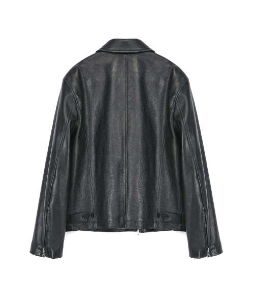 セール】ZIPPED JACKET GOATSKIN BLACK（ライダースジャケット