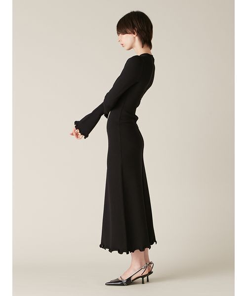 LILY BROWN（リリーブラウン）の「スイセンモチーフニットワンピース（ワンピース・レディース・ミント/ブラック/アイボリー・F）」の6枚目の写真