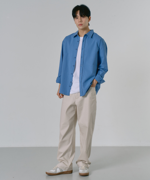 LXT（エルエックスティー）の「サマーコットンリネンセミオーバーシャツ[ブルー]（シャツ/ブラウス・レディース・その他・MEDIUM/LARGE/X-LARGE/XX-LARGE）」の2枚目の写真