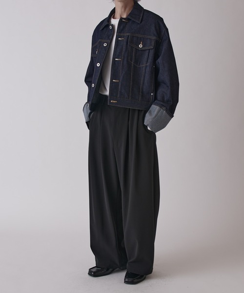 Lui's（ルイス）の「ダブルクロスベーシックカーブパンツ（スラックス・メンズ・ライトグレー/ネイビー/ブラック・M/S）」の6枚目の写真