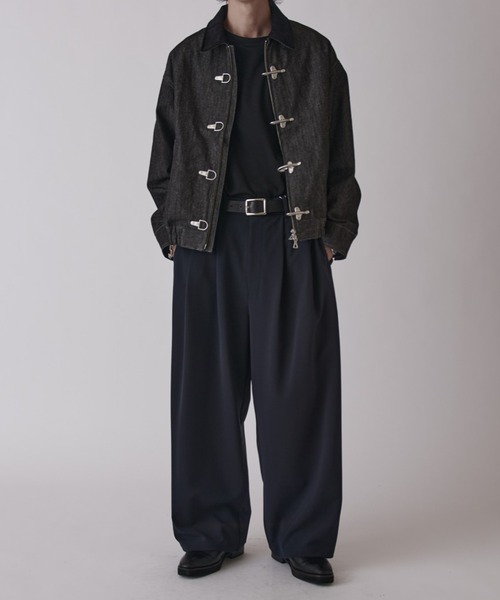 Lui's（ルイス）の「ダブルクロスベーシックカーブパンツ（スラックス・メンズ・ライトグレー/ネイビー/ブラック・M/S）」の21枚目の写真