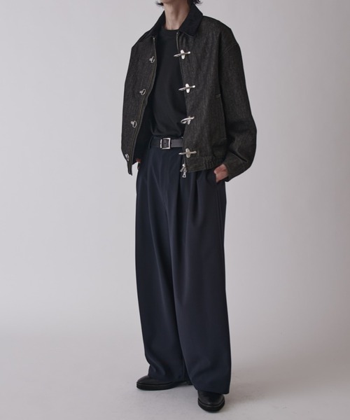 Lui's（ルイス）の「ダブルクロスベーシックカーブパンツ（スラックス・メンズ・ライトグレー/ネイビー/ブラック・M/S）」の22枚目の写真