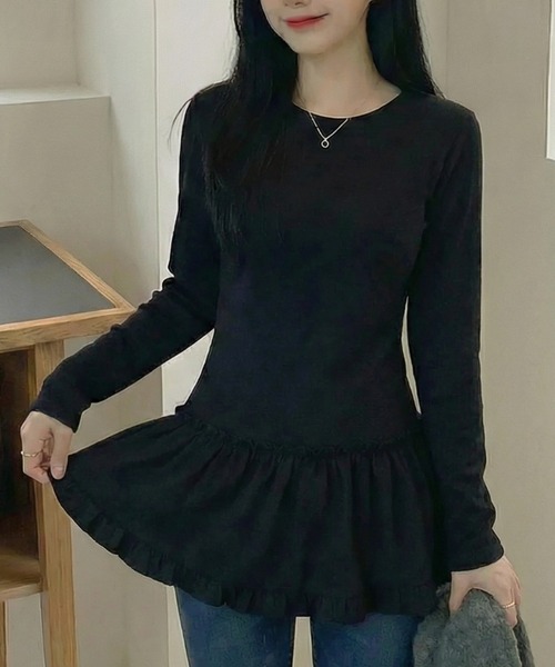 cammie(キャミー)の「裾デザイントップス(Tシャツ/カットソー・レディース・アイボリー/ブラック・M/L)」の9枚目の写真
