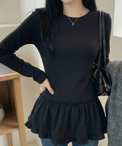 cammie(キャミー)の「裾デザイントップス(Tシャツ/カットソー・レディース・アイボリー/ブラック・M/L)」の10枚目の写真
