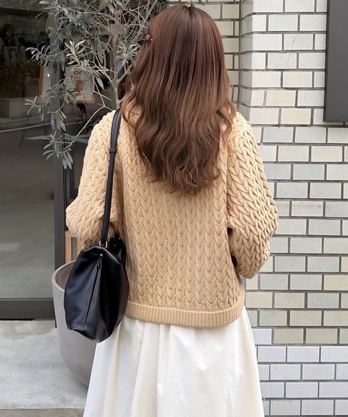 OLUN（オルン）の「cable knit shirt/ケーブルニットシャツ（ニット
