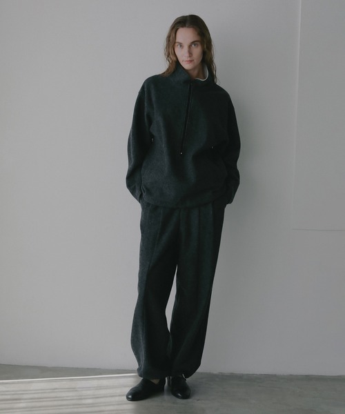 MANOF(マノフ)の「BOUCLE WIDE PANTS(その他パンツ・レディース・アイボリー/チャコールグレー・M/S)」の14枚目の写真