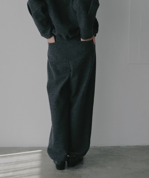 MANOF(マノフ)の「BOUCLE WIDE PANTS(その他パンツ・レディース・アイボリー/チャコールグレー・M/S)」の18枚目の写真