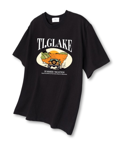 TI.GLAKE(ティーグレイク)の「サンセットオフロード オーバーサイズ 半袖Tシャツ ブラック(Tシャツ/カットソー・レディース・その他・LARGE/X-LARGE/XX-LARGE)」の1枚目の写真