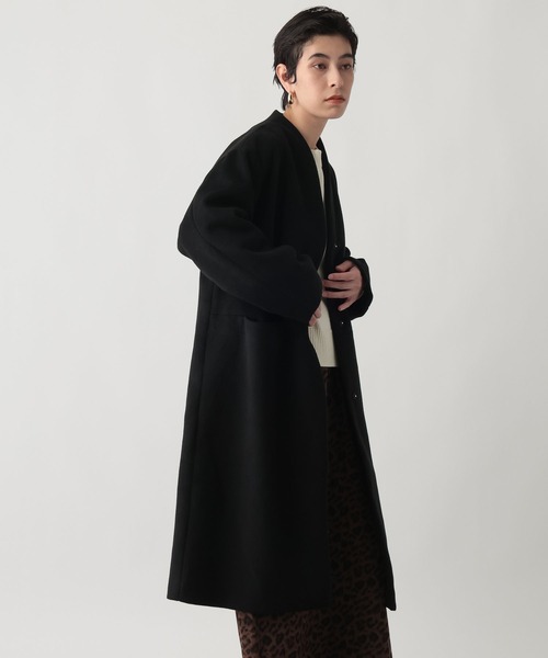 studio CLIP(スタディオクリップ)の「《ウタオ》ミニマルノーカラーコート(ノーカラーコート・レディース・シルバーグレー/チャコール/ブラック・FREE)」の2枚目の写真
