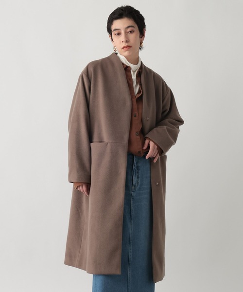 studio CLIP(スタディオクリップ)の「《ウタオ》ミニマルノーカラーコート(ノーカラーコート・レディース・シルバーグレー/チャコール/ブラック・FREE)」の20枚目の写真