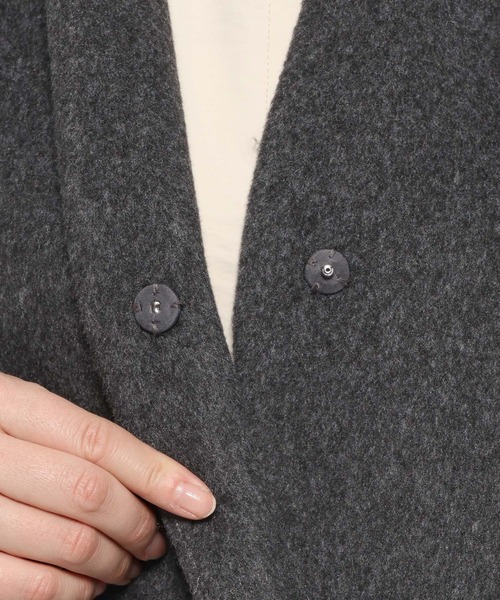 studio CLIP(スタディオクリップ)の「《ウタオ》ミニマルノーカラーコート(ノーカラーコート・レディース・シルバーグレー/チャコール/ブラック・FREE)」の10枚目の写真