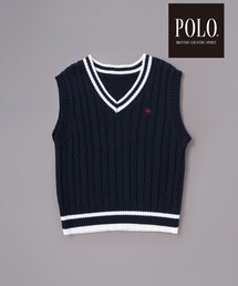 SLAP SLIP（スラップスリップ）の「【POLO BCS(ポロ・ビーシーエス)×SLAP SLIPコラボ】チルデンニットベスト(90~130cm)（ベスト）」
