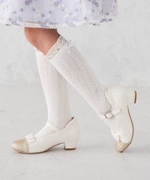 a.v.v（アーヴェヴェ）の「[16-18cm/19-21cm]【セレモニー】フリルリボンハイソックス（ソックス/靴下）」