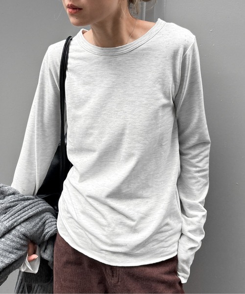 feepur(フェピュール)の「ベーシックウォームロンTee(Tシャツ/カットソー・レディース・ブラック/オフホワイト/ブラウン/オートミール・MEDIUM)」の4枚目の写真