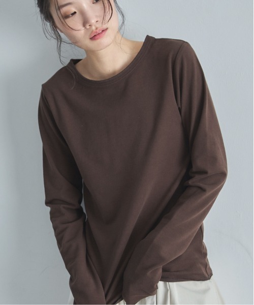 feepur(フェピュール)の「ベーシックウォームロンTee(Tシャツ/カットソー・レディース・ブラック/オフホワイト/ブラウン/オートミール・MEDIUM)」の1枚目の写真