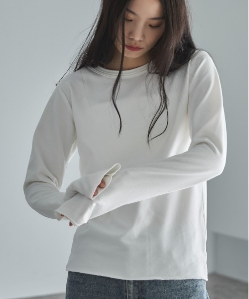 feepur(フェピュール)の「ベーシックウォームロンTee(Tシャツ/カットソー・レディース・ブラック/オフホワイト/ブラウン/オートミール・MEDIUM)」の2枚目の写真