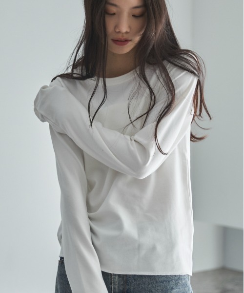 feepur(フェピュール)の「ベーシックウォームロンTee(Tシャツ/カットソー・レディース・ブラック/オフホワイト/ブラウン/オートミール・MEDIUM)」の11枚目の写真
