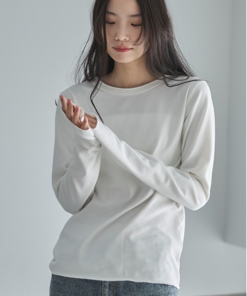 feepur(フェピュール)の「ベーシックウォームロンTee(Tシャツ/カットソー・レディース・ブラック/オフホワイト/ブラウン/オートミール・MEDIUM)」の12枚目の写真