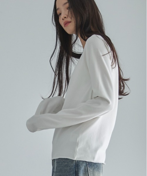 feepur(フェピュール)の「ベーシックウォームロンTee(Tシャツ/カットソー・レディース・ブラック/オフホワイト/ブラウン/オートミール・MEDIUM)」の15枚目の写真