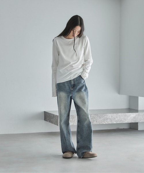 feepur(フェピュール)の「ベーシックウォームロンTee(Tシャツ/カットソー・レディース・ブラック/オフホワイト/ブラウン/オートミール・MEDIUM)」の7枚目の写真