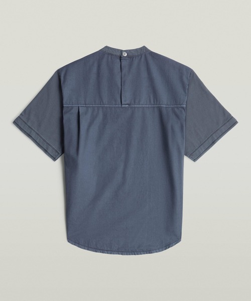 G-STAR(ジースター)の「Woven Mix Washed Relaxed T-Shirt/異素材ミックスウォッシュ加工リラックスTシャツ(Tシャツ/カットソー・レディース・ブルー系その他・MEDIUM/SMALL/X-SMALL)」の7枚目の写真