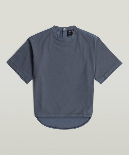 G-STAR(ジースター)の「Woven Mix Washed Relaxed T-Shirt/異素材ミックスウォッシュ加工リラックスTシャツ(Tシャツ/カットソー・レディース・ブルー系その他・MEDIUM/SMALL/X-SMALL)」の8枚目の写真
