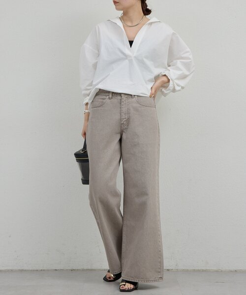 GALLARDAGALANTE（ガリャルダガランテ）の「【手洗い可】ストレートデニム（デニムパンツ・レディース・ブラウン/ブルー・0/1）」の6枚目の写真