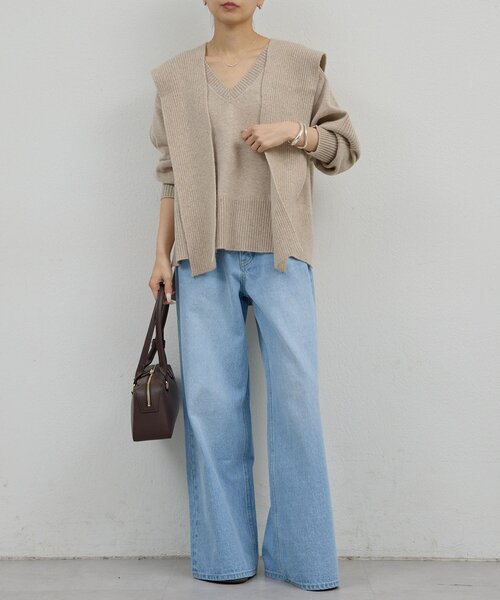 GALLARDAGALANTE（ガリャルダガランテ）の「【手洗い可】ストレートデニム（デニムパンツ・レディース・ブラウン/ブルー・0/1）」の18枚目の写真