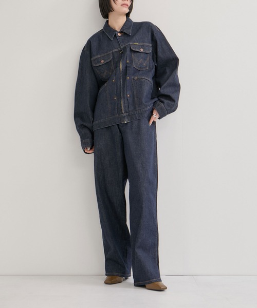 Wrangler（ラングラー）の「【Wrangler meet LE CERCLE par rope】別注/カーブデニム/セットアップ対応（デニムパンツ・メンズ・グレー/サックスブルー/ネイビー・S/LL/L/M）」の16枚目の写真