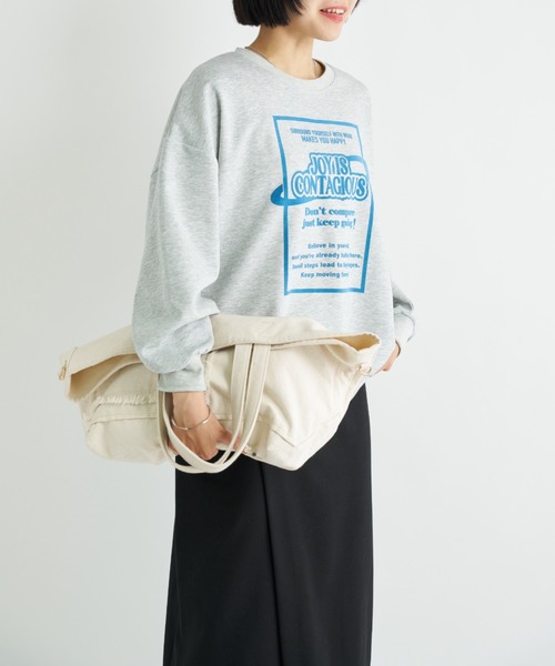 A.D.C.L.（エーディーシーエル）の「フロッキープリント ロゴ ダンボール プルオーバー（スウェット・レディース・杢グレー/オートミール・L/M）」の7枚目の写真