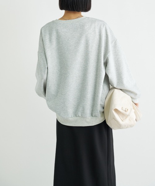 A.D.C.L.（エーディーシーエル）の「フロッキープリント ロゴ ダンボール プルオーバー（スウェット・レディース・杢グレー/オートミール・L/M）」の8枚目の写真