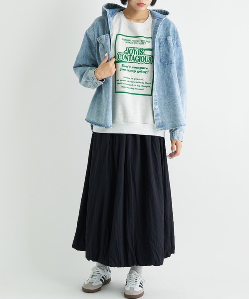 A.D.C.L.（エーディーシーエル）の「フロッキープリント ロゴ ダンボール プルオーバー（スウェット・レディース・杢グレー/オートミール・L/M）」の15枚目の写真