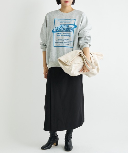 A.D.C.L.（エーディーシーエル）の「フロッキープリント ロゴ ダンボール プルオーバー（スウェット・レディース・杢グレー/オートミール・L/M）」の17枚目の写真