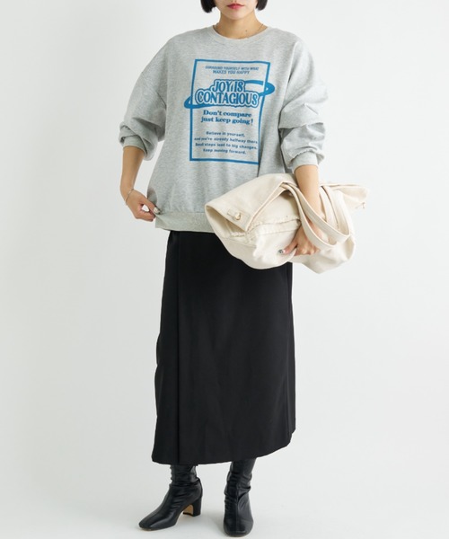 A.D.C.L.（エーディーシーエル）の「フロッキープリント ロゴ ダンボール プルオーバー（スウェット・レディース・杢グレー/オートミール・L/M）」の18枚目の写真