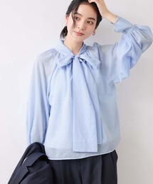 VIS | 前後2WAYボリュームボウタイブラウス/イージーケア(シャツ/ブラウス)