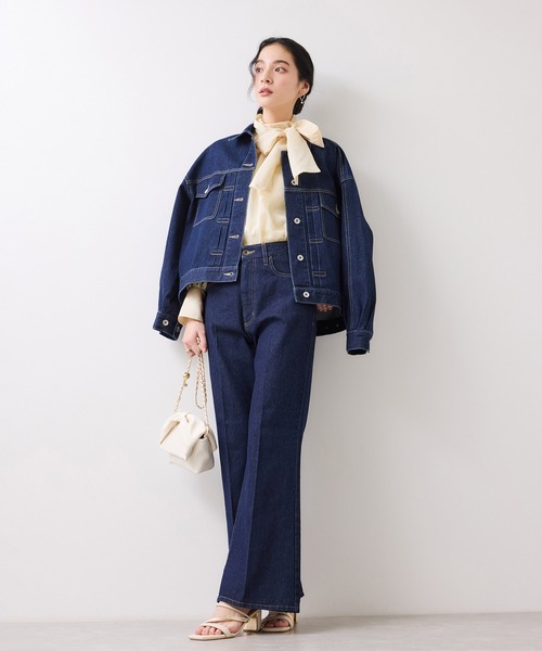 VIS（ビス）の「前後2WAYボリュームボウタイブラウス/イージーケア（シャツ/ブラウス・レディース・オフホワイト/イエロー系その他/サックスブルー・FREE）」の19枚目の写真