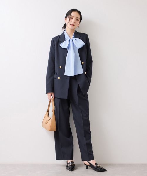 VIS（ビス）の「前後2WAYボリュームボウタイブラウス/イージーケア（シャツ/ブラウス・レディース・オフホワイト/イエロー系その他/サックスブルー・FREE）」の21枚目の写真