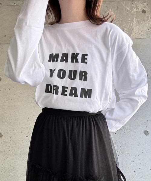 etta（エタ）の「英字ロンT／長袖Tシャツ（Tシャツ/カットソー・レディース・ホワイト・MEDIUM/LARGE/SMALL）」の3枚目の写真