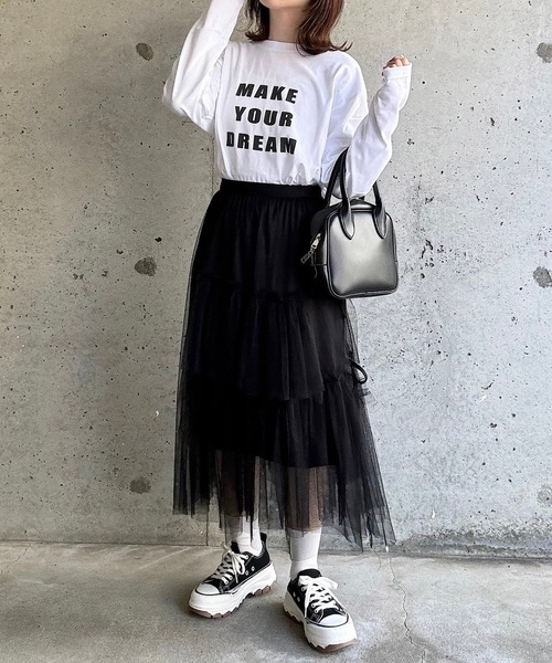 etta（エタ）の「英字ロンT／長袖Tシャツ（Tシャツ/カットソー・レディース・ホワイト・MEDIUM/LARGE/SMALL）」の6枚目の写真