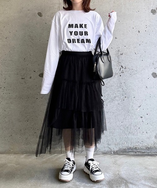 etta（エタ）の「英字ロンT／長袖Tシャツ（Tシャツ/カットソー・レディース・ホワイト・MEDIUM/LARGE/SMALL）」の8枚目の写真