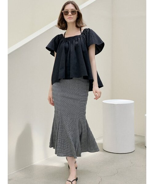 AVANT-G(アバン)の「Halter Banding Shirring Blouse - BLACK(シャツ/ブラウス・レディース・その他・FREE)」の2枚目の写真