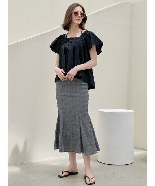 AVANT-G(アバン)の「Halter Banding Shirring Blouse - BLACK(シャツ/ブラウス・レディース・その他・FREE)」の3枚目の写真
