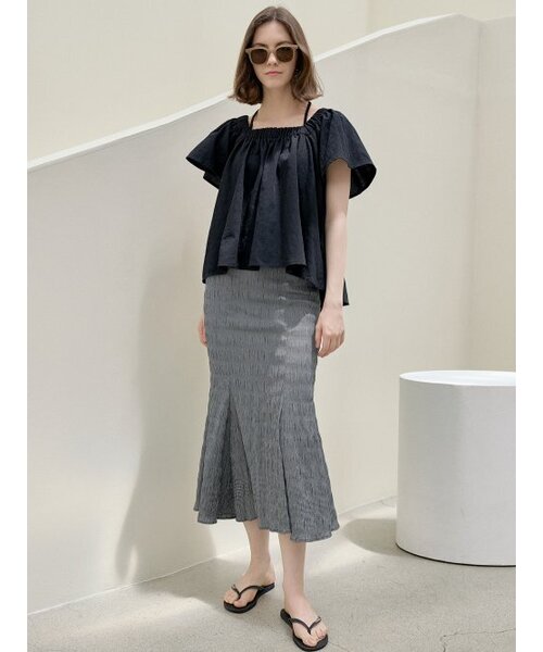 AVANT-G(アバン)の「Halter Banding Shirring Blouse - BLACK(シャツ/ブラウス・レディース・その他・FREE)」の4枚目の写真