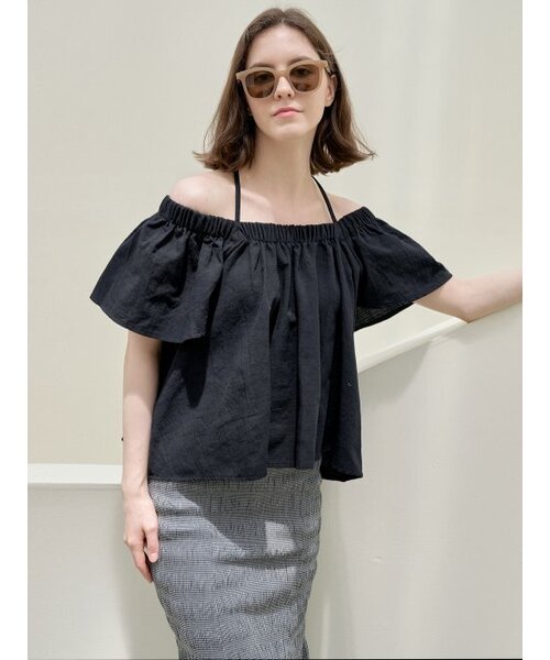 AVANT-G(アバン)の「Halter Banding Shirring Blouse - BLACK(シャツ/ブラウス・レディース・その他・FREE)」の5枚目の写真