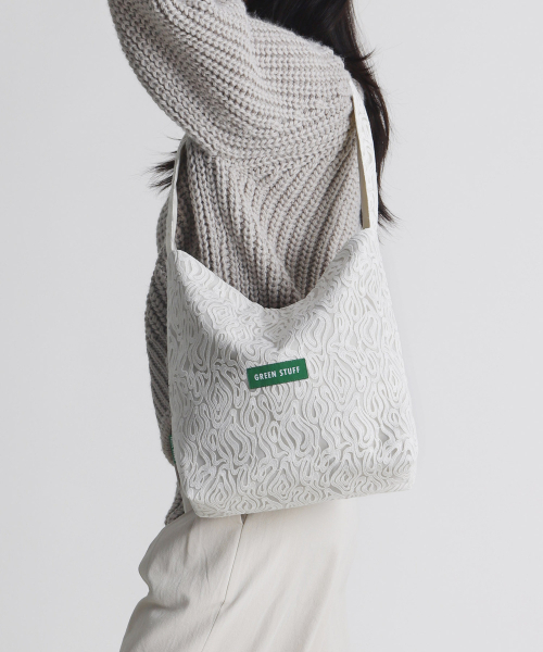 GREEN STUFF(グリーンスタッフ)の「seem full bag 62 - marbling lace ivory(エコバッグ/サブバッグ・レディース・その他・FREE)」の6枚目の写真