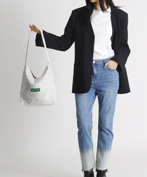 GREEN STUFF(グリーンスタッフ)の「seem full bag 62 - marbling lace ivory(エコバッグ/サブバッグ・レディース・その他・FREE)」の7枚目の写真