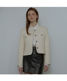 Two Pocket Wool Tweed Jacket [Ivory]