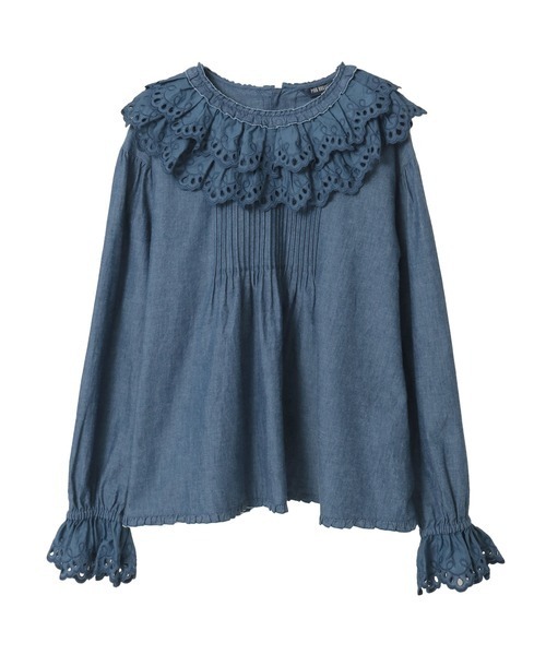 PINK HOUSE（ピンクハウス）の「スカラップレース使いダンガリーブラウス（シャツ/ブラウス・レディース・レッド/ピンク/インディゴブルー/カーキ/ブラック/ホワイト・フリー）」の20枚目の写真